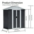 thumbnail image 6 of Outdoor Storage Shed 5X3 Feet Dark Grey Outdoor Storage Shed With Aluminum Alloy Frame With Base,Small Storage Shed, 6 of 6