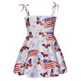 thumbnail image 1 of Traje del 4 de julio para niñas pequeñas, vestido de mariposa para el Día de la Independencia, ropa con bandera americana para niños, 5 tallas, 1 of 5