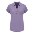 thumbnail image 5 of Vinsonshop Women's Polo Shirts Short Sleeve V Neck Summer Tops Business Casual Collared Shirts Loose Tees (S-3XL), 5 of 9