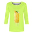 thumbnail image 5 of Qertyioot Vêtements de Noël pour Femmes, T-Shirt d'Été Décontracté pour Femmes à Imprimé Bière, Col Rond, Manches 3/5, Coupe Ample, 5 of 5