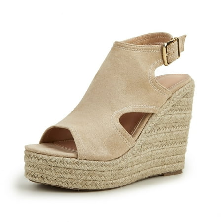 

2022 Women Wedge Sandals Espadrilles Open Toe Slingback Sandals Leather High Heel Platform Sandals Bohemian Mule Sandals