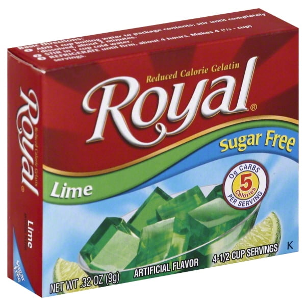 Royal Sugar Free Lime Reduced Calorie Gelatin, .32 oz
