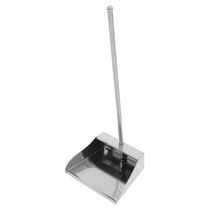 Beaupretty Dustpan Heavy Duty Indoor Steel Dustpan Silver Surface 1Pack