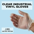thumbnail image 4 of (Pack of 100) 5 Mil Vinyl Gloves Powder Free Clear (Latex Nitrile Free) Size XL, 4 of 6