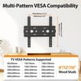 thumbnail image 3 of MountLiving Fixed TV Wall Mount for 26-65"TVs,Max VESA 400x400mm,99lbs,Fits 16” Studs, 3 of 8