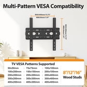 MountLiving Fixed TV Wall Mount for 26-65"TVs,Max VESA 400x400mm,99lbs,Fits 16” Studs — $14.99 (32% off)