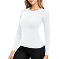 thumbnail image 4 of GUACER Fleece Warm Crewneck Tops for Women Long Sleeve Soft Stretch Slim Fit Base Layer Shirts for Casual Fall Winter, 4 of 7