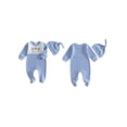 thumbnail image 2 of RUINIXCW Baby Boy Duck Outfit Newborn Baby Boys Hospital Going Home Outfit Spring Fall Winter Clothes Waffled Stripe Footed Romper Embroidery Long Sleeve Footie Jumpsuit Hat, 2 of 9