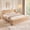 Natural Oak, variant on OKD Fluted Queen Size Bed Frame with Wingback Headboard, Footboard Storage Bench with Built-in Drawers & Lift-Up Compartments, Wood & Steel Platform Bed Frame, No Box Spring Needed, Natural Oak