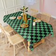 thumbnail image 3 of Green and Black Checkerboard Pattern Rectangle Tablecloth 60"x102",Waterproof Polyester Rectangle Table Cloth, Wipeable Spillproof Polyester Tablecloth for Dining, Camping, Indoor and Outdoor, 3 of 6