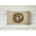 thumbnail image 2 of Tibetan Spaniel Christmas Flowers Throw Pillow 12 in x 16 in, 2 of 4