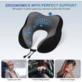 thumbnail image 3 of Juego de 4 piezas (negro) de almohada de viaje, almohada de espuma viscoelástica para el cuello, esencial para el cuello, bolsa de transporte incluida, tapones para los oídos y máscara para dormir, 3 of 5