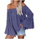thumbnail image 1 of HongQid Womens Off The Shoulder Long Bell Sleeve Tops Flared Casual Loose Blouse, 1 of 6