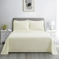 thumbnail image 4 of Marina Decoration Ultra Soft Silky Deep Pocket Solid Rayon from Bamboo Bedding All Season Sheet Set, Ivory Color, 4 of 7