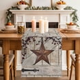 thumbnail image 2 of Table Runner 72 Inches Long for Kitchen Dining, Texas Star Vintage Dresser Scarf Farmhouse, Dining Table Decorations for Wedding/Parties, Brown Retro Berry Beige Wooden 13 x 72 In, 2 of 8