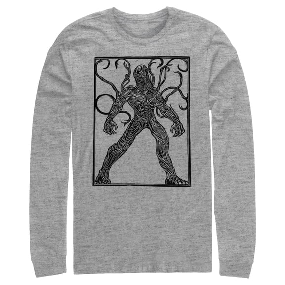 Men's Marvel Eternals Kro Woodcut  Long Sleeve Shirt Athletic Heather Small