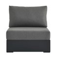 thumbnail image 5 of Modular Lounge Middle Chair, Grey Gray, Aluminum Metal, Outdoor Patio Balcony Cafe Bistro Garden Hospitality Restaurant, Modern Contemporary HB36545, 5 of 9