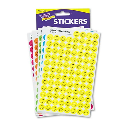 TREND SuperSpots and SuperShapes Sticker Variety Packs, Neon Smiles, 2,500/Pack -TEPT1942