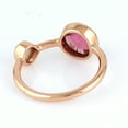thumbnail image 2 of KIRAN FINE JEWEL Bezel Round Pink Tourmaline Pearl Wedding Ring Rose Gold Plated 925 Sterling Silver Wedding Band Ring Statement Jewelry Gift For Her, 2 of 5