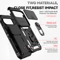 thumbnail image 2 of Case for Google 9 with Camera Lens Sliding Cover, Heavy Duty Rugged Ring Holder Stand Case, Military Grade Drop Resistant Protection Magnetic Car Mount Shockproof Case for Google 9, Black, 2 of 10
