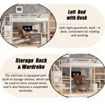 thumbnail image 3 of QZYeYun Metal Stairway Queen Loft Bed with L Shaped Desk and Built-in Wardrobe, White, 3 of 8