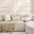 thumbnail image 6 of SUSIELADY Throw Pillow Covers Set of 2, 20x12" Linen Decorative Square Cushion Covers for Sofa Couch Bed, Textured Striped Farmhouse Pillows, Living Room Accent, Navy Blue, 6 of 7