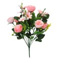 thumbnail image 1 of 10-branch Artificial Rose Bouquet Simulation Floral Decor Wedding Party Cloth Fake Flower, Light Pink, 1 of 7