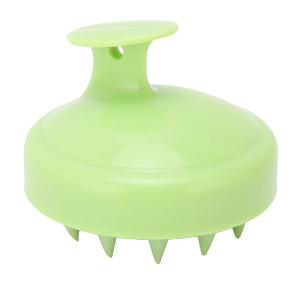 Cepillo masajeador de cuero cabelludo de silicona, exfoliante y champú para todo tipo de cabello, color verde.