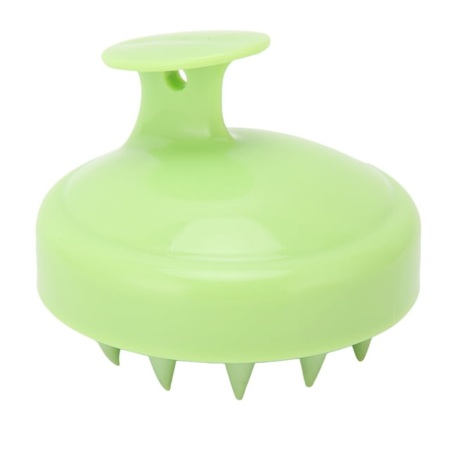 Cepillo masajeador de cuero cabelludo de silicona, exfoliante y champú para todo tipo de cabello, color verde.