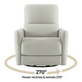thumbnail image 3 of CHITA Power Recliner Swivel Glider Rocker Nursery Chair with USB for Living Room, Faux Leather in Light Gray, 3 of 14