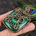 thumbnail image 3 of Natural Malachite Gemstone Handmade Copper Wire Wrap Gift Pendant 2.80, 3 of 4