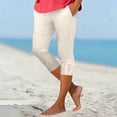 thumbnail image 2 of WULMLEO Capri Pants for Women Moisture Wicking Yoga Pants High Waisted Stretchy Comfy Ultra Trousers Soft Summer Workout Gym Legging White XL, 2 of 5