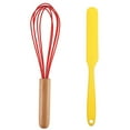 thumbnail image 1 of Juego de mini utensilios de cocina de 2 piezas: utensilios de cocina de silicona con mangos de madera, 1 of 5