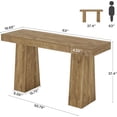 thumbnail image 2 of Tribesigns 63-Inch Bar Height Table, Wood Rustic Counter Height Table, Rectangular Home Bar with Thickened Tabletop and Sturdy Base for Kitchen, Dining Room, Living Room, Pub, Brown, 2 of 7