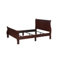thumbnail image 4 of 6pc Louis Philip Transitional Twin Size Bedroom Set Panel Bed Dresser Mirror Chest 2x Nightstands Cherry Brown Finish Wooden Furniture, 4 of 7