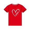 thumbnail image 4 of WREESH Family Matching T-Shirts for Men Fashion Short Sleeve T-Shirts with Playful Heart Graphic Tees for The Whole Family Red, 4 of 5