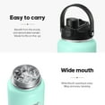 thumbnail image 3 of GEDUX 64 oz Insulated Stainless Steel Water Bottle, Half Gallon Water Bottle with 2-in-1 Chug & Straw Lid and Handle, Leak Proof Wide Mouth Vacuum Tumbler for Gym Travel, 3 of 6