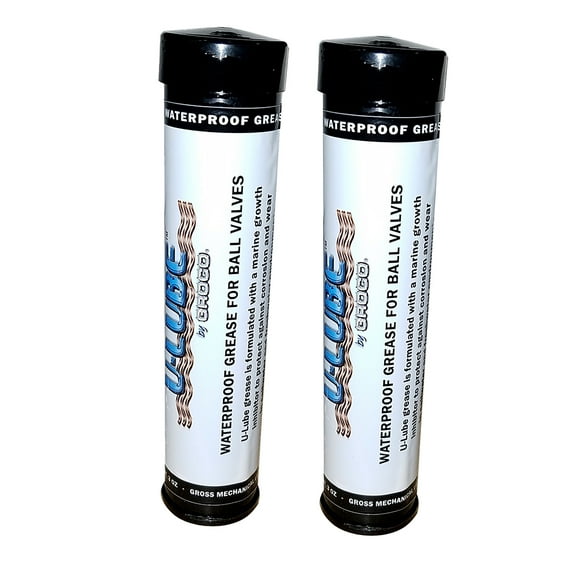 Set of 2 White and Black Outdoor Maritime Accessories Groco U-Lube Cartridge 3oz, 7"
