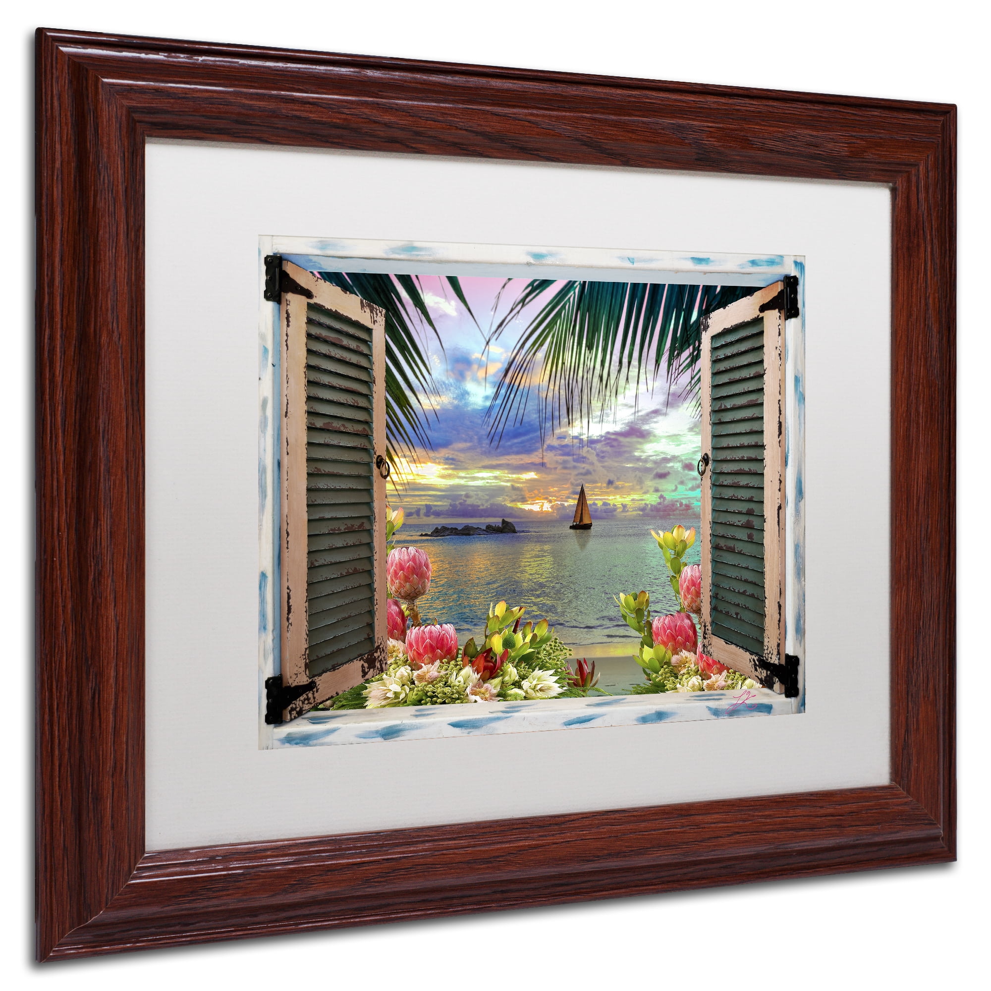 Trademark Fine Art 'Window to Paradise III' Matted Framed Art by Leo Kelly