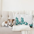 thumbnail image 4 of Ambesonne Spring Throw Pillow Cover 2 Pack, Sunny Butterflies Morphs, 16", Black Turquoise, 4 of 5