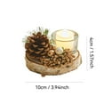 thumbnail image 3 of nTRIUQJ Candle Holder Christmas Centerpiece Decoration - Wood Tealight Holders with Mini Wreaths Yule Log Tea Light Coffee Table Table Rustic Farmhouse Home Decor Gift Beige, 3 of 8