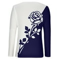 thumbnail image 6 of Babysbule Womens Casual Floral Printing Tops V-Neck Long Sleeve Loose Flowers T-Shirt Blouse s, 6 of 6