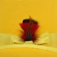 thumbnail image 4 of Ferrecci Satin Lined Yellow Wool Top Hat with Grosgrain Ribbon and Removable Feather - Unisex, Men, Women (X-Large 61cm-7 5/8), 4 of 4