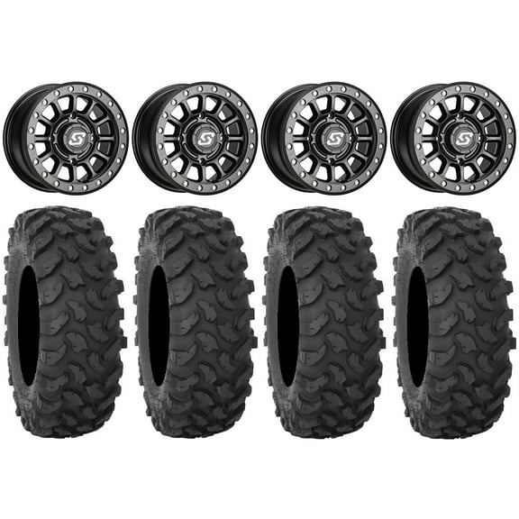 Sedona Sano Bdlk 15x7 Wheels Bk 30" XTR370 Tires Can-Am Maverick X3 / Honda Pioneer 1000 / Talon