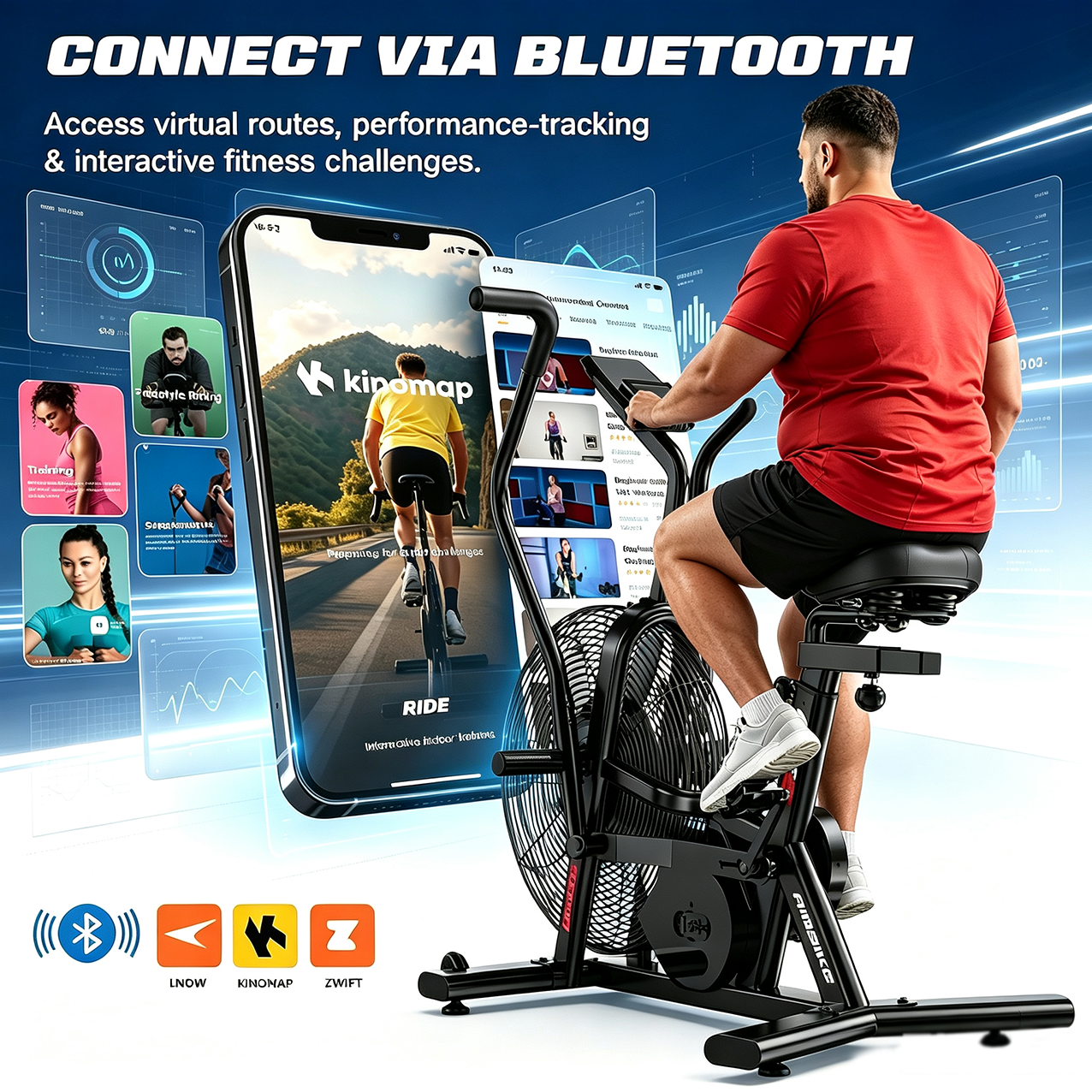 LNOW Commercial Air Bike with Dual-Action Handlebars photo 7