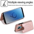 thumbnail image 3 of Design for Samsung Galaxy S9 Plus/S9+ Wallet Case,PU Leather Phone Cases with Screen Protector Card Holder,Stand Flip Shockproof Flip Protective Cover for S9plus Girls Women 6.2 inch Rose gold, 3 of 11