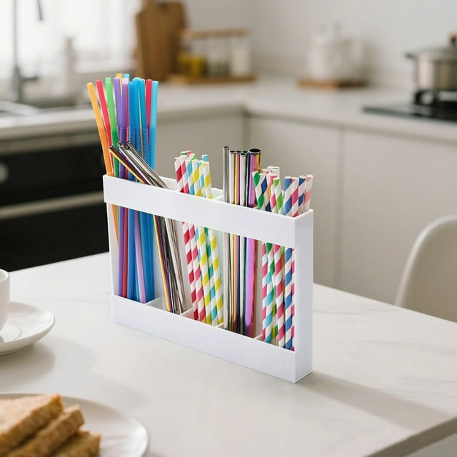 EGNMCR Closet Organizers and Storage, Organization and Storage, Storage Bins, Storage Containers Transparent Acrylic Straw Stand-straw Dispenser-cabinet Straw Organizer Storage Storage