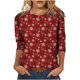 thumbnail image 1 of Camiseta de manga larga con cuello redondo y estampado navideño a la moda de verano para mujer Fridja bvmnju3383, 1 of 5