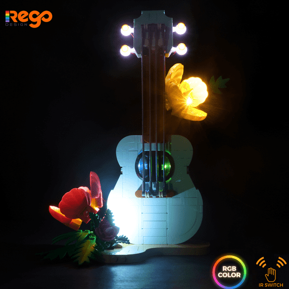 Rego Design LED Light Compatible with Lego Creator 3 in 1 Tropical Ukulele 31156, Creative Lighting Kit (No Model Included)