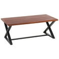 thumbnail image 3 of AmeriHome Acacia Wood Cross Leg Living Room Table Set, 3 of 5